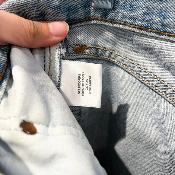 REDONE x Levi's Light Wash Distressed Cutoff Denim Shorts 28 FLAWED - Picture 8 of 10